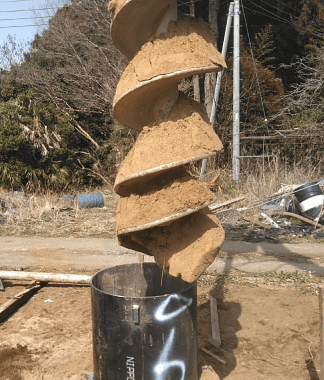 鋼管内部の掘削